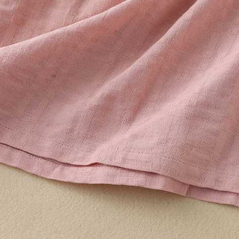 Buddha Stonesレトロ 無地 ドローストリング カエルボタンデザイン 長袖 コットンリネン ミディドレス ポケット付き - image 24