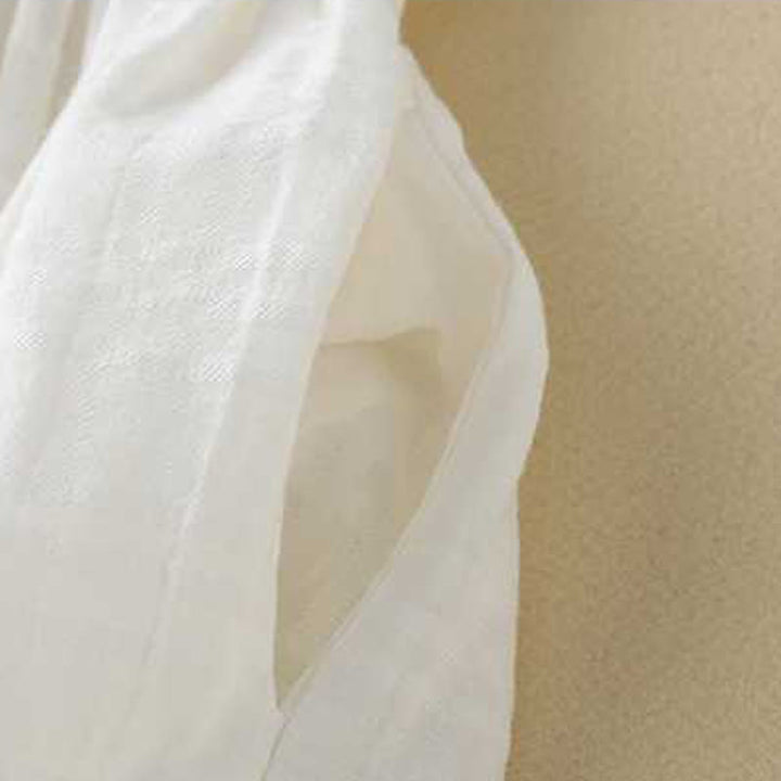 Buddha Stonesレトロ 無地 ドローストリング カエルボタンデザイン 長袖 コットンリネン ミディドレス ポケット付き - image 14