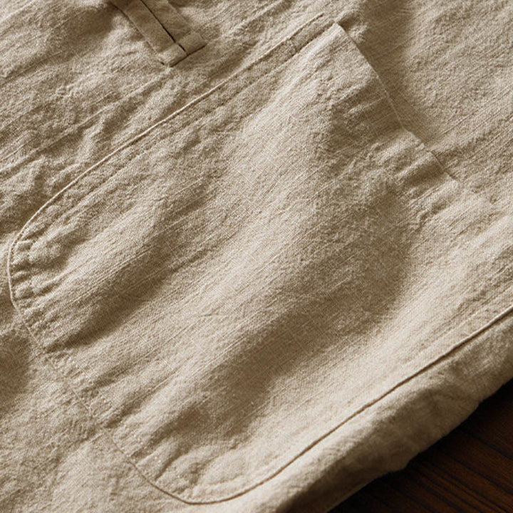 Buddha Stones メンズ コットンリネン素材 中国唐装風 カエルボタン付き ジャケットタイプシャツ ポケットあり - image 28