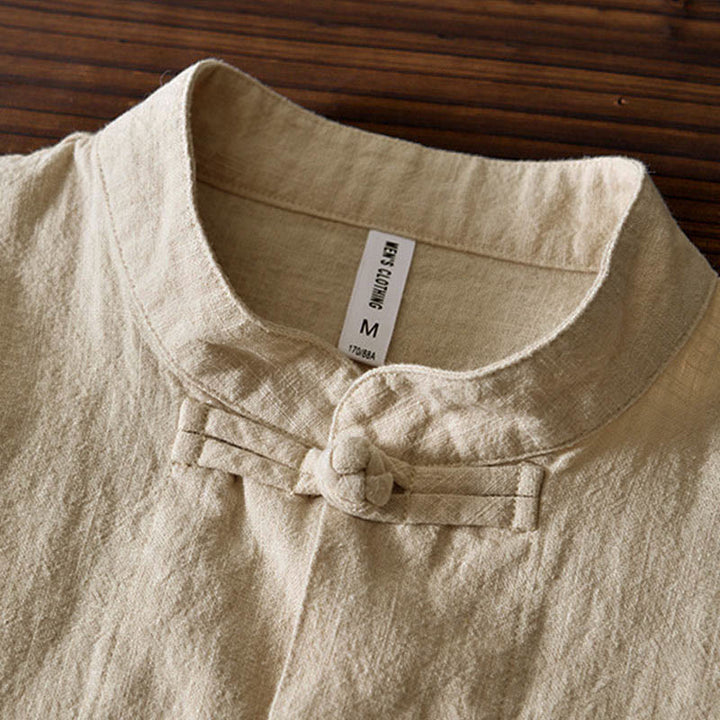 Buddha Stones メンズ コットンリネン素材 中国唐装風 カエルボタン付き ジャケットタイプシャツ ポケットあり - image 24