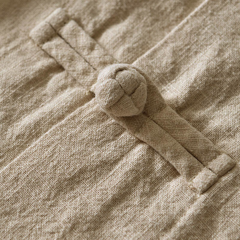 Buddha Stones メンズ コットンリネン素材 中国唐装風 カエルボタン付き ジャケットタイプシャツ ポケットあり - image 25