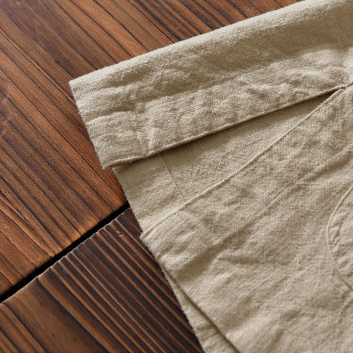 Buddha Stones メンズ コットンリネン素材 中国唐装風 カエルボタン付き ジャケットタイプシャツ ポケットあり - image 26