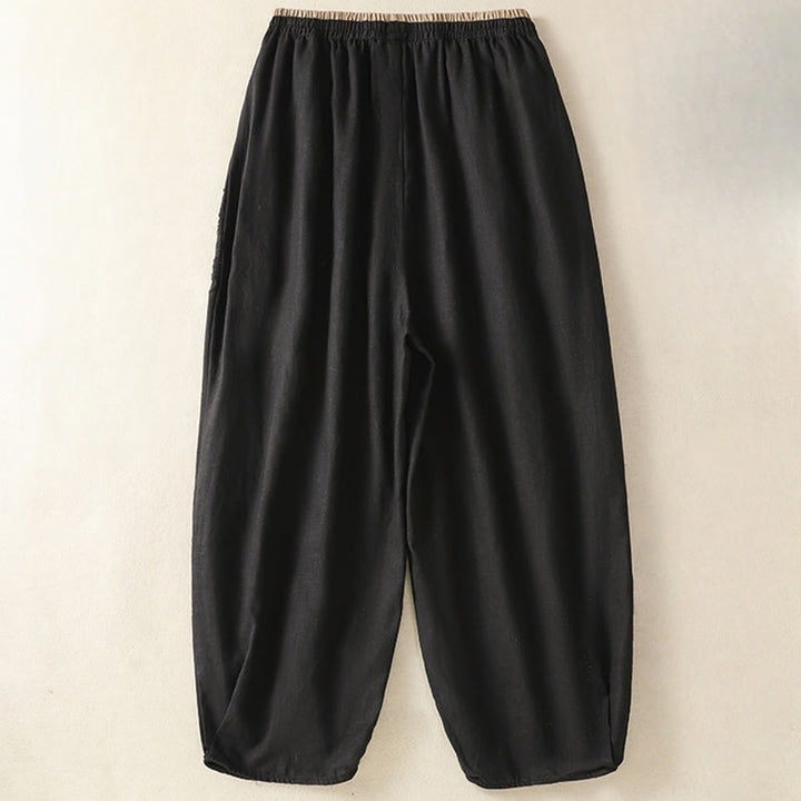 Buddha Stonesカジュアル刺繍 レディース コットンリネン 7-8丈 ハーレムパンツ ポケット付き - image 30