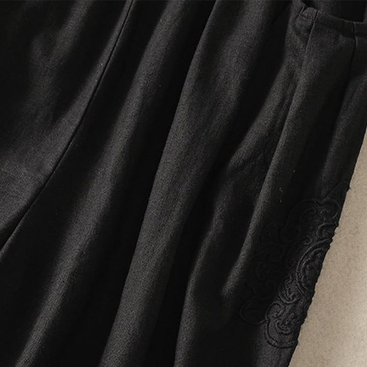 Buddha Stonesカジュアル刺繍 レディース コットンリネン 7-8丈 ハーレムパンツ ポケット付き - image 33