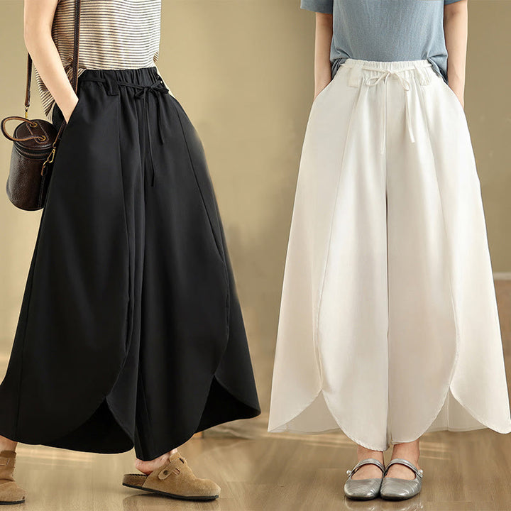 Buddha Stonesサマー ヴィンテージ レースアップ レディース ワイドレッグ スプリットパンツ ポケット付き - image 16