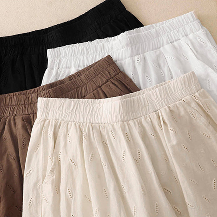 Buddha Stonesサマー ヴィンテージ 刺繍 レース裾 パッチワークデザイン レディース ワイドレッグ コットンパンツ ポケット付き - image 21