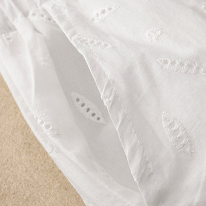 Buddha Stonesサマー ヴィンテージ 刺繍 レース裾 パッチワークデザイン レディース ワイドレッグ コットンパンツ ポケット付き - image 6