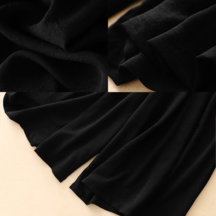 Buddha Stonesカジュアル エスニック シンプル ドローストリングデザイン レディース ワイドレッグ クロップドパンツ ポケット付き - image 11