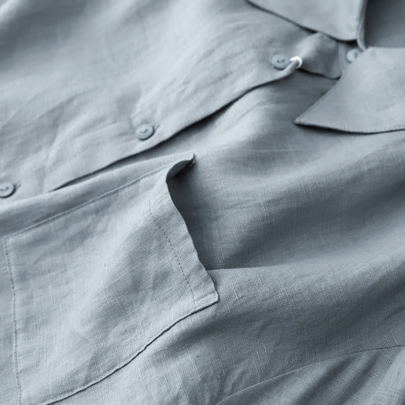 Buddha Stones夏 2点セット 無地 長袖 シャツ トップス カーディガン ショートパンツ 瞑想服 レディース ポケット付き - image 22