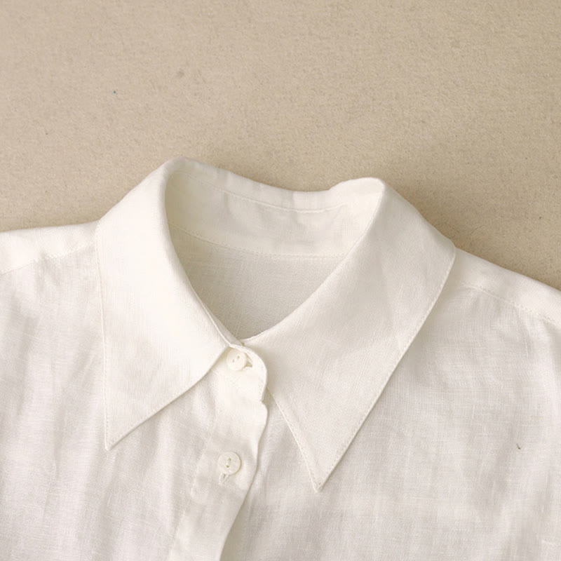 Buddha Stones夏 2点セット 無地 長袖 シャツ トップス カーディガン ショートパンツ 瞑想服 レディース ポケット付き - image 30