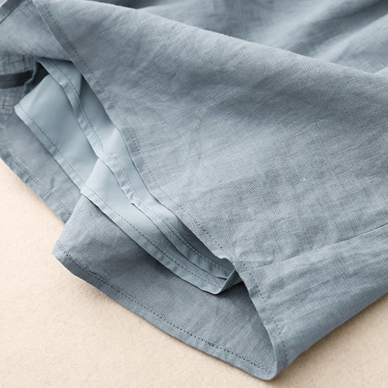 Buddha Stones夏 2点セット 無地 長袖 シャツ トップス カーディガン ショートパンツ 瞑想服 レディース ポケット付き - image 27