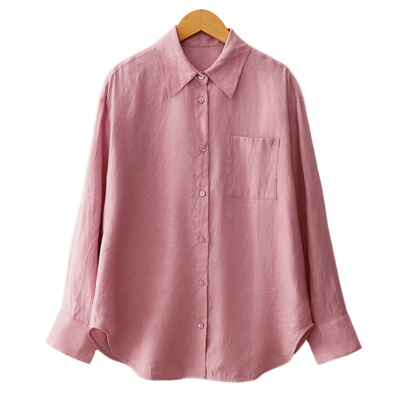 Buddha Stones夏 2点セット 無地 長袖 シャツ トップス カーディガン ショートパンツ 瞑想服 レディース ポケット付き - image 16