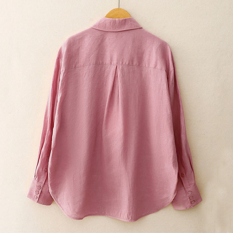 Buddha Stones夏 2点セット 無地 長袖 シャツ トップス カーディガン ショートパンツ 瞑想服 レディース ポケット付き - image 4