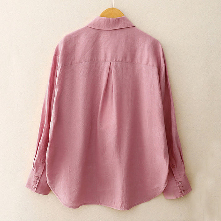 Buddha Stones夏 2点セット 無地 長袖 シャツ トップス カーディガン ショートパンツ 瞑想服 レディース ポケット付き - image 4