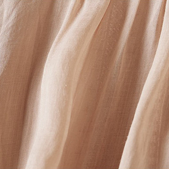 Buddha Stones夏 ヴィンテージ カジュアル 純色 刺繍 ボタンデザイン レディース コットン リネン 半袖シャツ - image 6