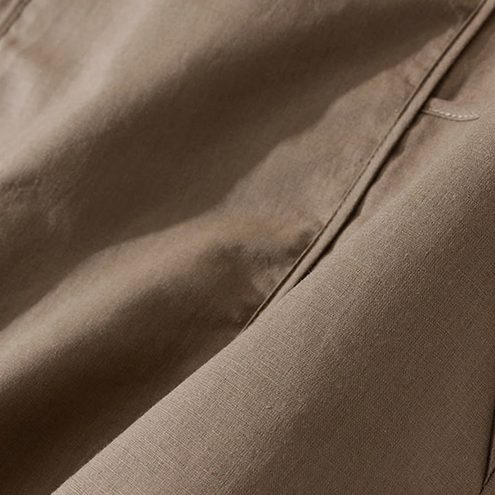 Buddha Stonesサマー レトロ 無地 ボタンデザイン 半袖 コットン ミディドレス ポケット付き - image 13