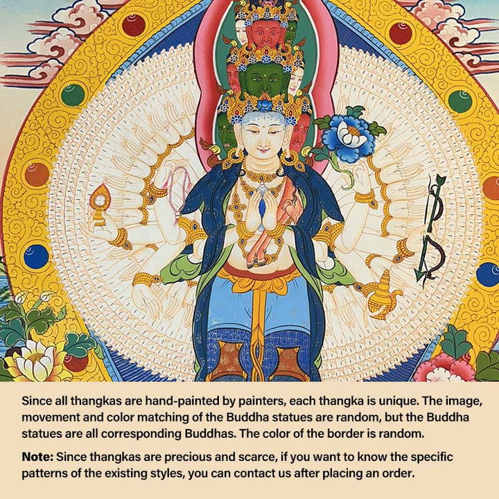 Buddha Stonesチベットタンカ画 黄色の富の神 緑の多羅観音 手作り装飾 ブラインドボックス（ランダムスタイル）