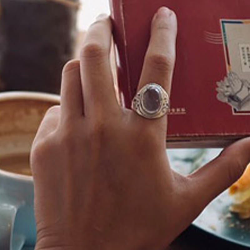 Buddha Stones 925スターリングシルバー ハンドメイド 天然ローズクォーツ 愛のエネルギー 調節可能リング - image 13