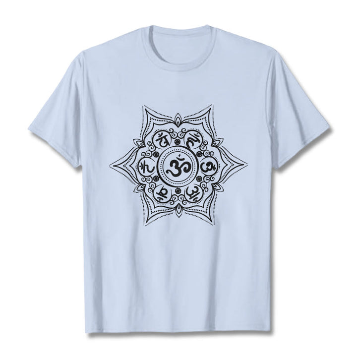Buddha Stones Mandala オーム・マニ・パドメ・フム Tee Tシャツ - ライトシアン - 2XL - image 19