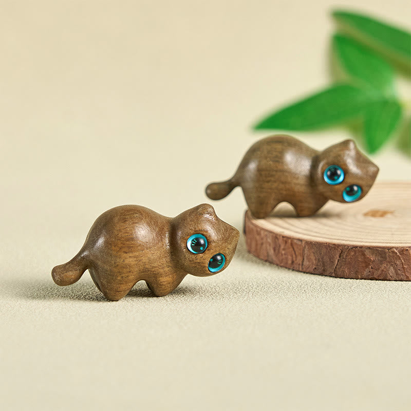 Buddha Stonesミニかわいいストレッチ猫彫刻癒しのデスク装飾 - image 5