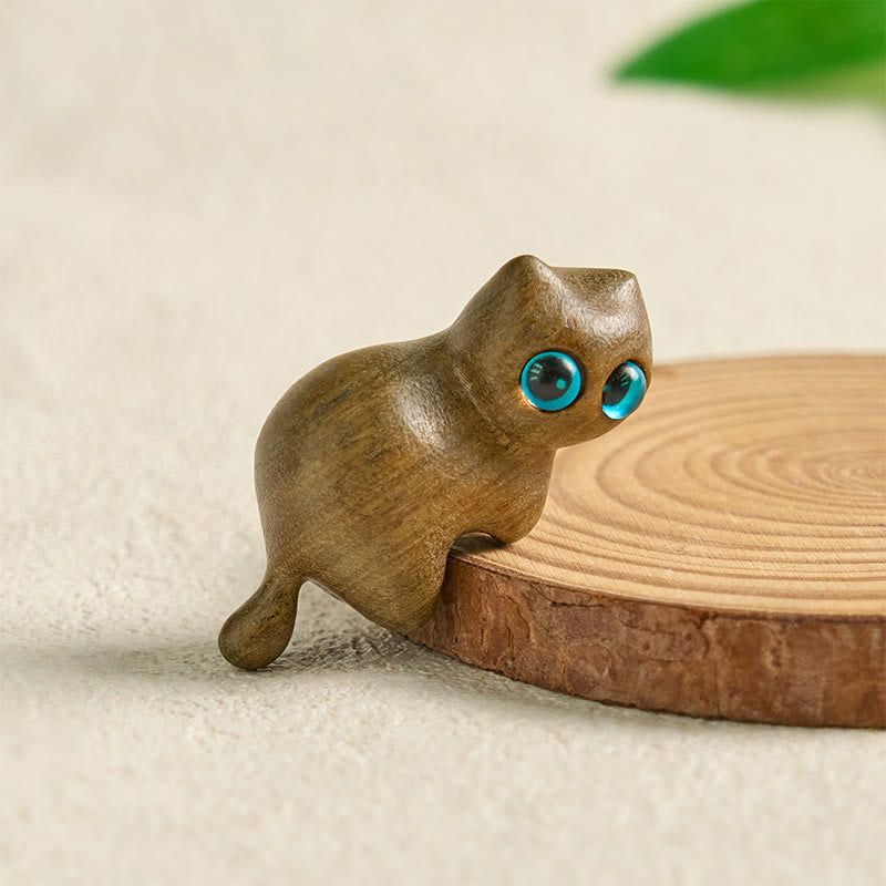 Buddha Stonesミニかわいいストレッチ猫彫刻癒しのデスク装飾 - image 3