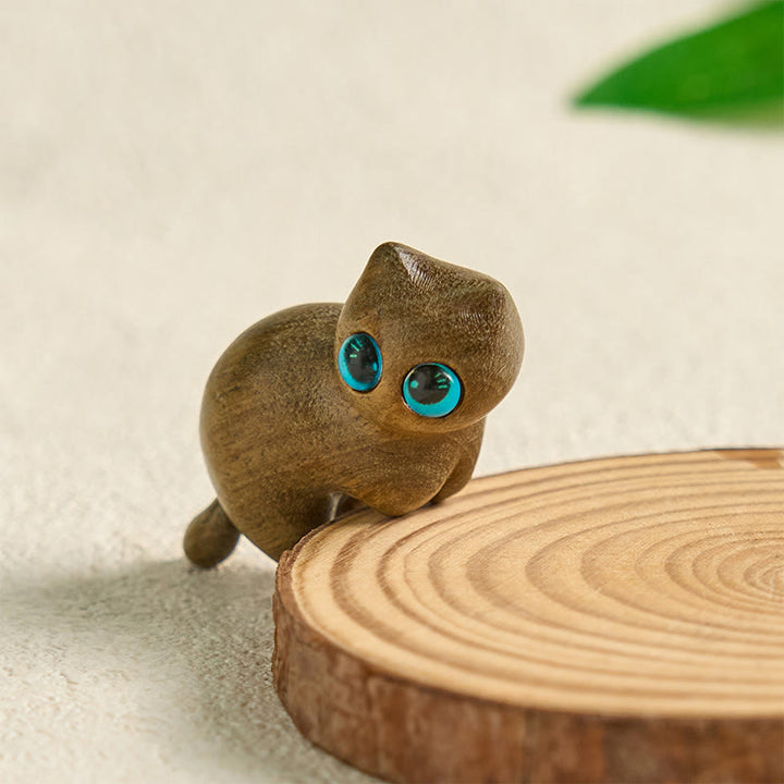 Buddha Stonesミニかわいいストレッチ猫彫刻癒しのデスク装飾 - image 4