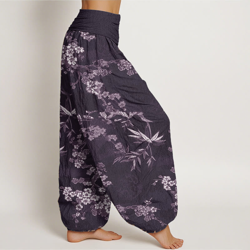 Buddha Stones純綿 ホワイト 桜柄 レディース ウエストゴム ハーレムパンツ - image 7