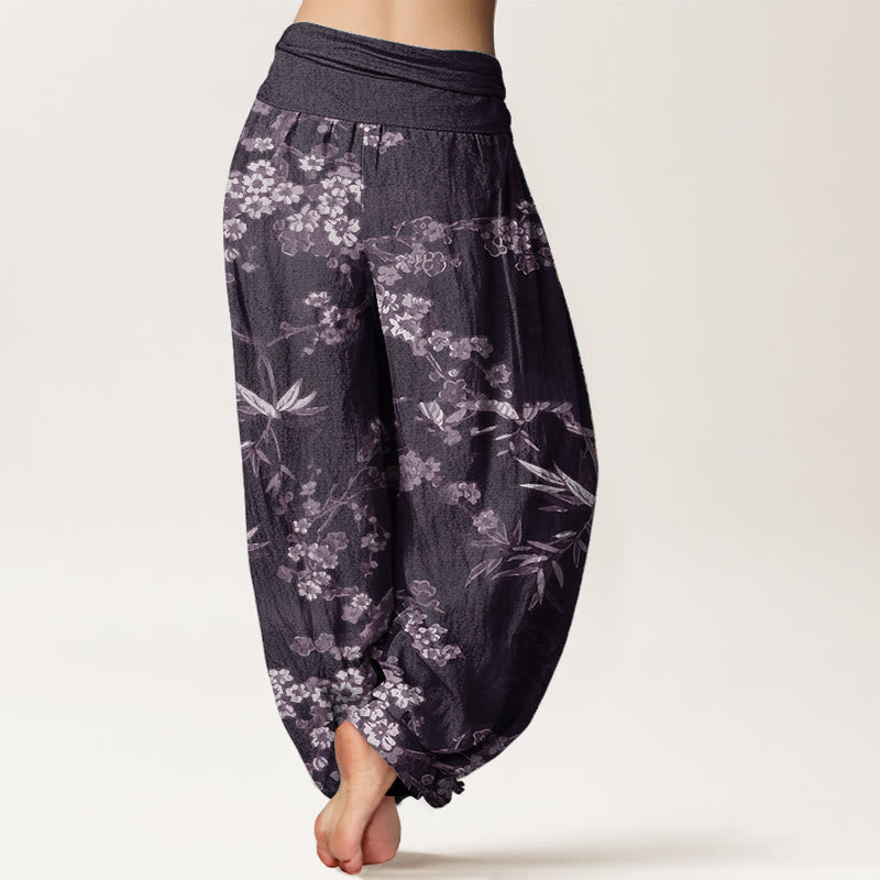 Buddha Stones純綿 ホワイト 桜柄 レディース ウエストゴム ハーレムパンツ - image 8