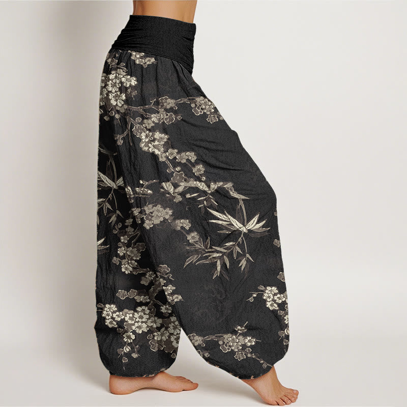 Buddha Stones純綿 ホワイト 桜柄 レディース ウエストゴム ハーレムパンツ - image 10