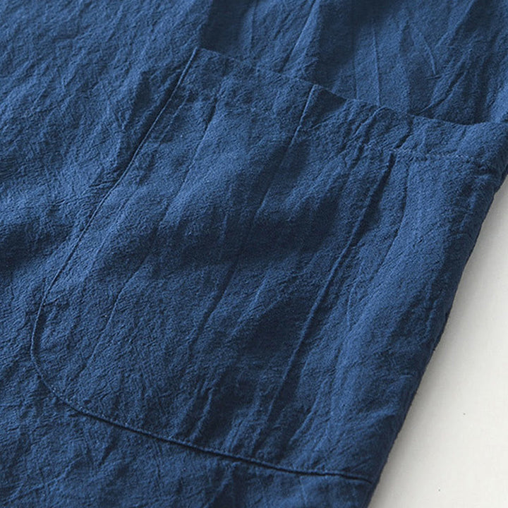 Buddha Stonesヴィンテージ無地シンプルデザインメンズ半袖コットンリネンシャツポケット付き - image 10