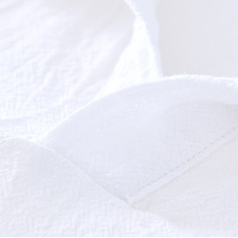 Buddha Stonesヴィンテージ無地シンプルデザインメンズ半袖コットンリネンシャツポケット付き - image 15