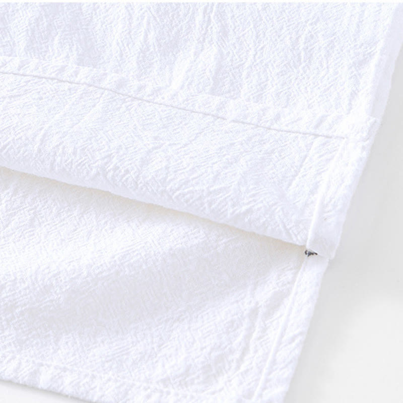 Buddha Stonesヴィンテージ無地シンプルデザインメンズ半袖コットンリネンシャツポケット付き - image 19