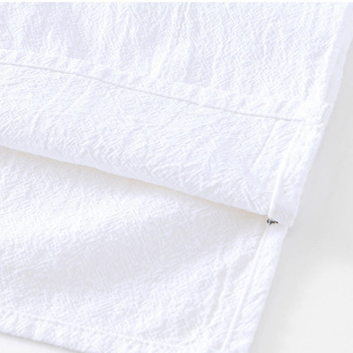 Buddha Stonesヴィンテージ無地シンプルデザインメンズ半袖コットンリネンシャツポケット付き - image 19