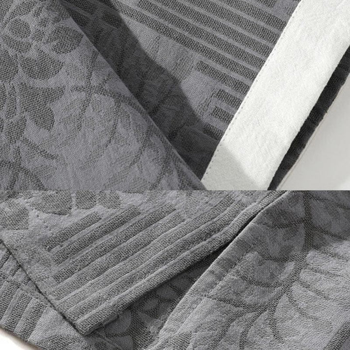 Buddha Stonesカジュアル サマー ジャカード 花柄 カエルボタン メンズ スタンドカラー コントラストカラー 半袖 コットン カーディガン シャツ - image 8