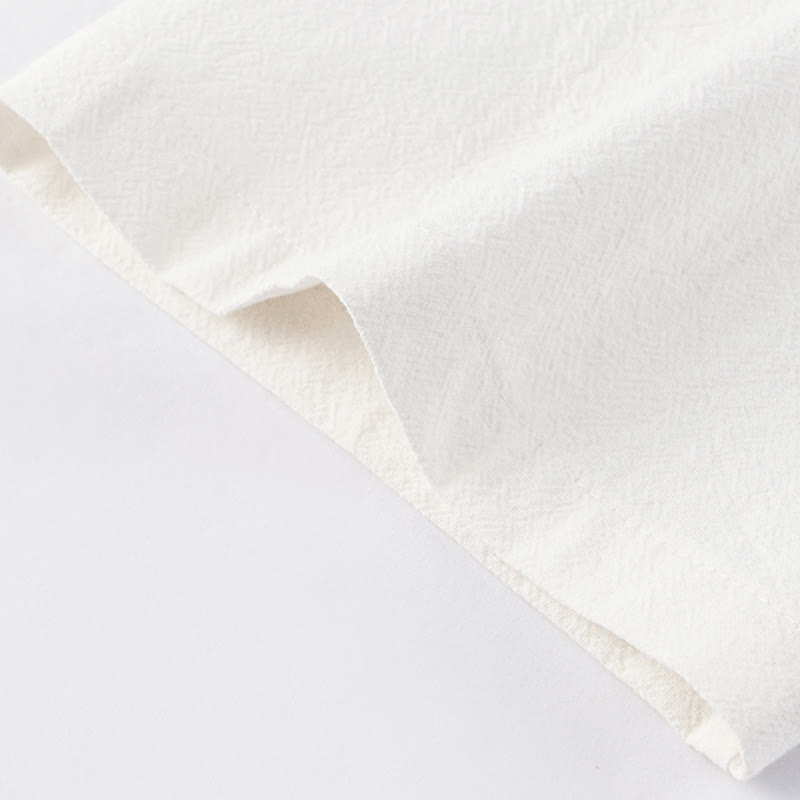 Buddha Stonesカジュアル 2点セット 純色 ハーフボタンデザイン シャツ ドローストリングパンツ メンズ コットンリネン 瞑想用クロスセット ポケット付き - image 8