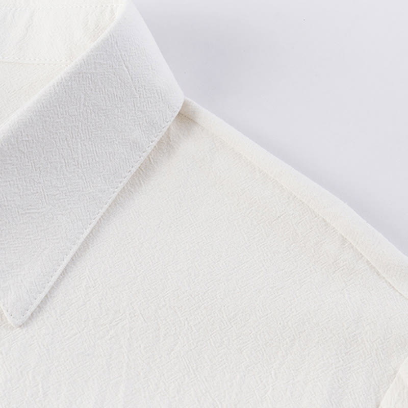 Buddha Stonesカジュアル 2点セット 純色 ハーフボタンデザイン シャツ ドローストリングパンツ メンズ コットンリネン 瞑想用クロスセット ポケット付き - image 5