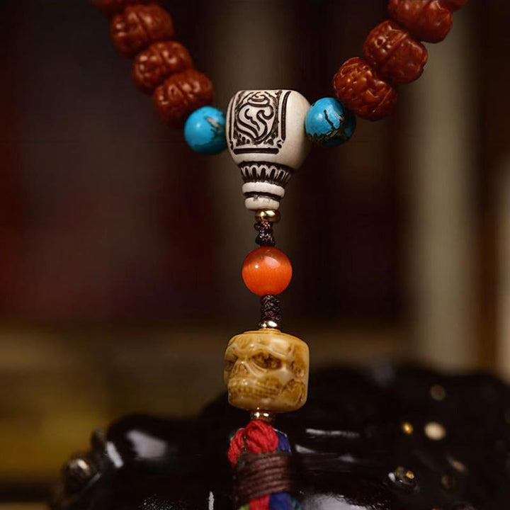 Buddha Stones108 ビーズ ルドラークシャ 菩提樹 種子 富 タッセルMala