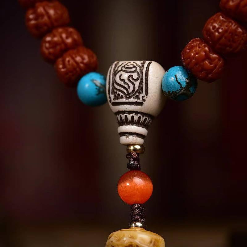 Buddha Stones108 ビーズ ルドラークシャ 菩提樹 種子 富 タッセルMala