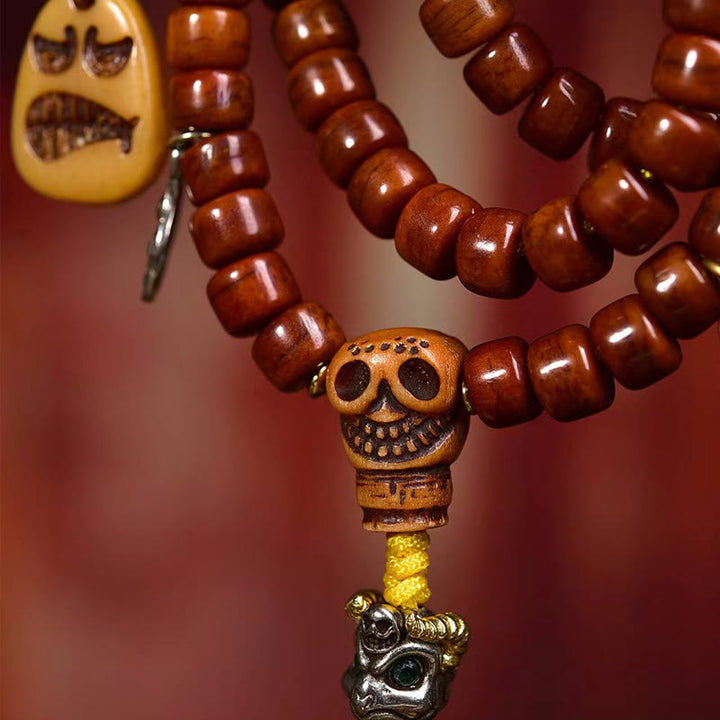 チベットのBuddha Stones108個の骨のビーズDziビーズの強さのMala