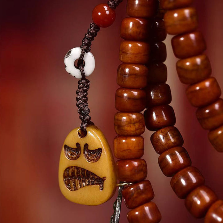 チベットのBuddha Stones108個の骨のビーズDziビーズの強さのMala