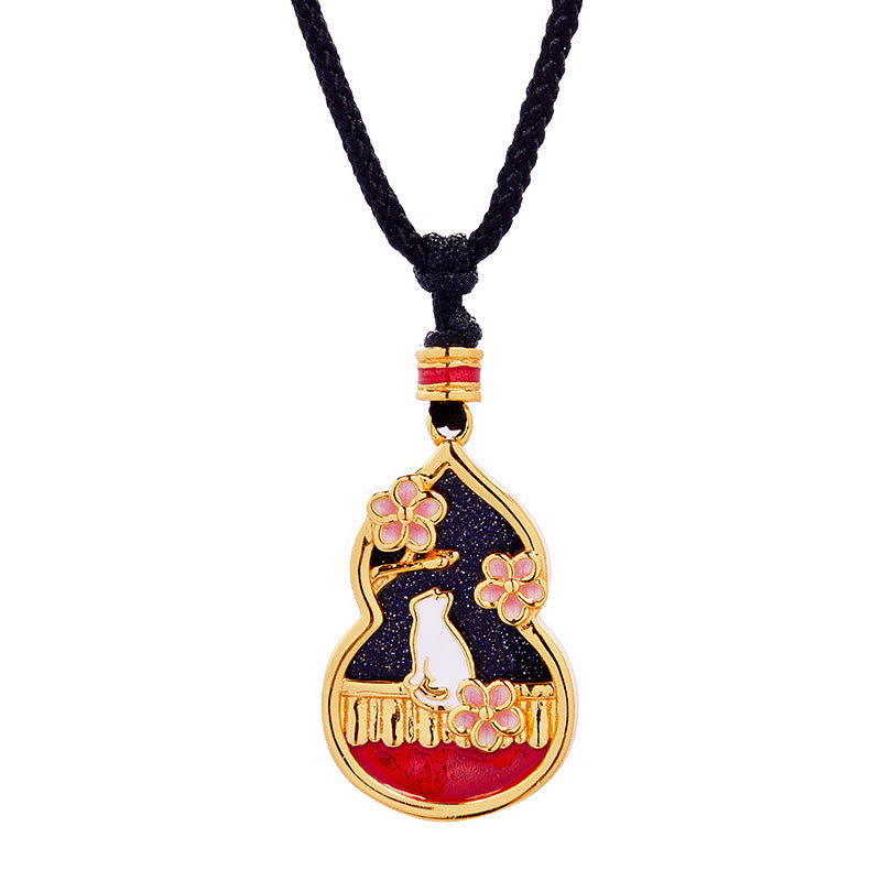 Buddha Stones925スターリングシルバー 桃の花 猫 ひょうたん柄 守護ネックレスペンダント - image 8