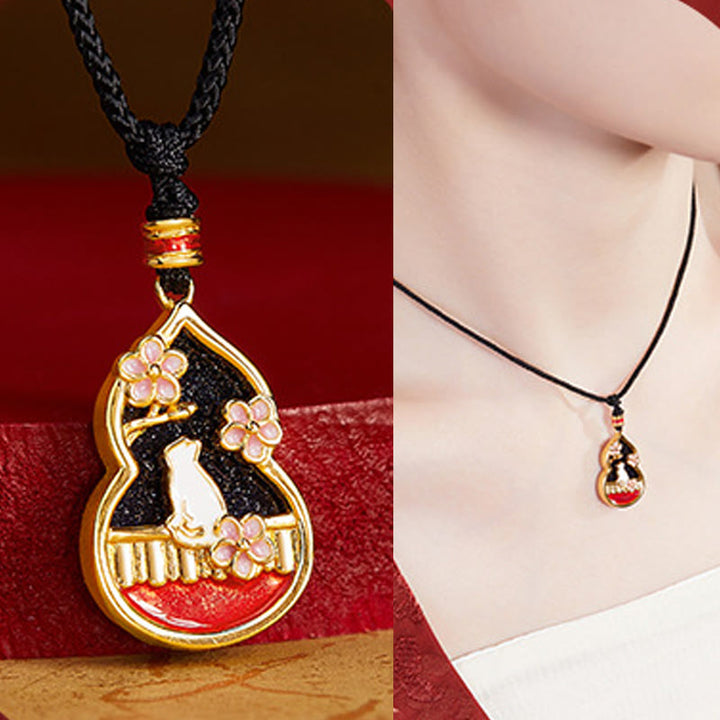 Buddha Stones925スターリングシルバー 桃の花 猫 ひょうたん柄 守護ネックレスペンダント - image 7