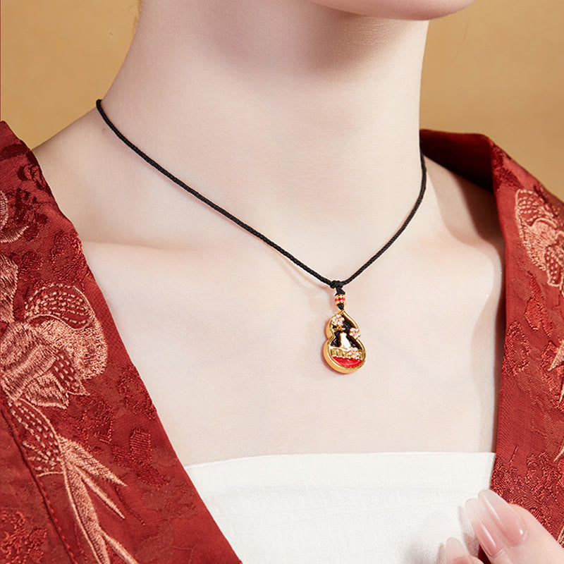 Buddha Stones925スターリングシルバー 桃の花 猫 ひょうたん柄 守護ネックレスペンダント - image 7