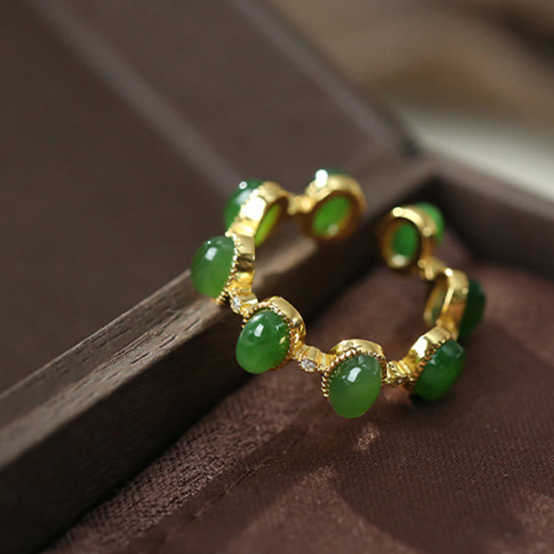 Buddha Stones925 スターリングシルバー 和田シアン翡翠ビーズ ヒーリング 調節可能リング - image 9