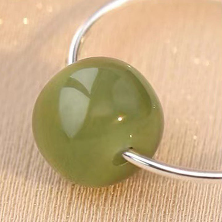 Buddha Stones925 スターリングシルバー 和田翡翠ビーズ 幸運のイヤリング - image 1