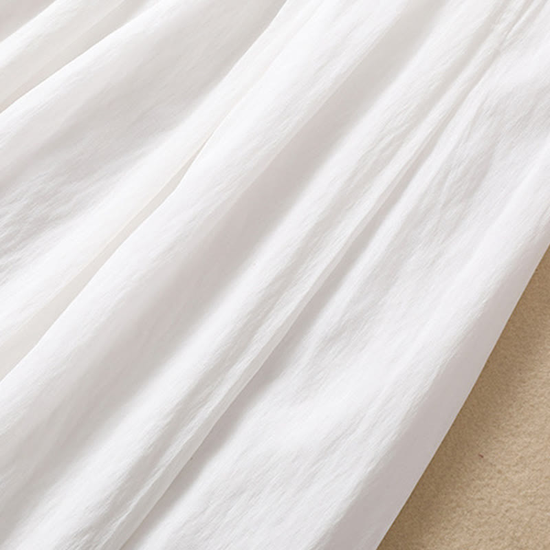 Buddha Stonesカジュアル コントラストカラー プリーツ レースアップデザイン レディース コットンリネン 7-8丈スカート - image 14