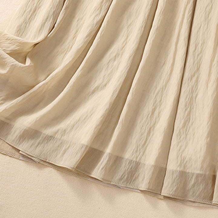 Buddha Stonesカジュアル コントラストカラー プリーツ レースアップデザイン レディース コットンリネン 7-8丈スカート - image 6