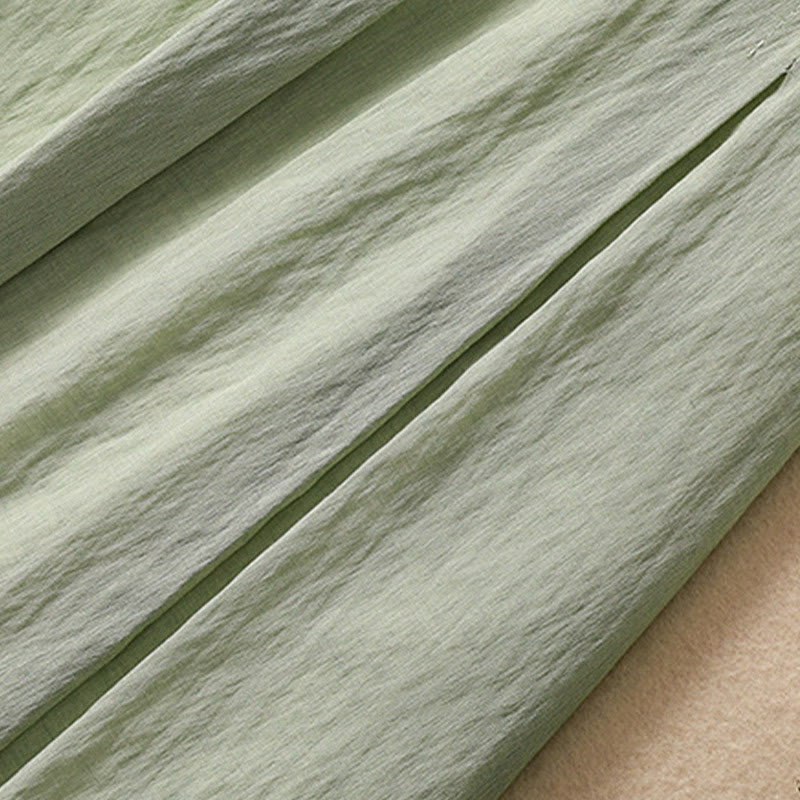 Buddha Stonesカジュアル コントラストカラー プリーツ レースアップデザイン レディース コットンリネン 7-8丈スカート - image 31