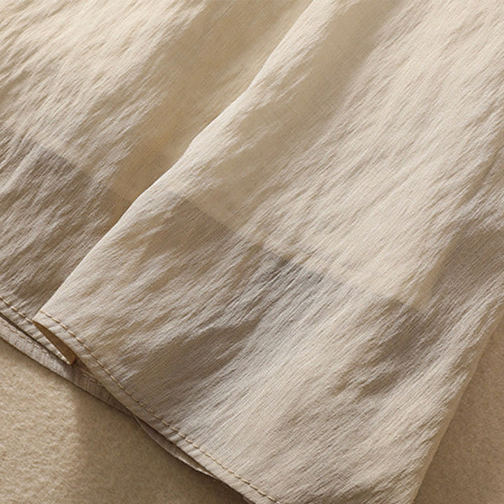 Buddha Stonesカジュアル コントラストカラー プリーツ レースアップデザイン レディース コットンリネン 7-8丈スカート - image 9