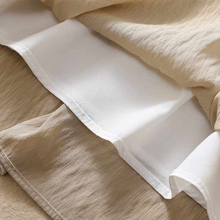 Buddha Stonesカジュアル コントラストカラー プリーツ レースアップデザイン レディース コットンリネン 7-8丈スカート - image 8